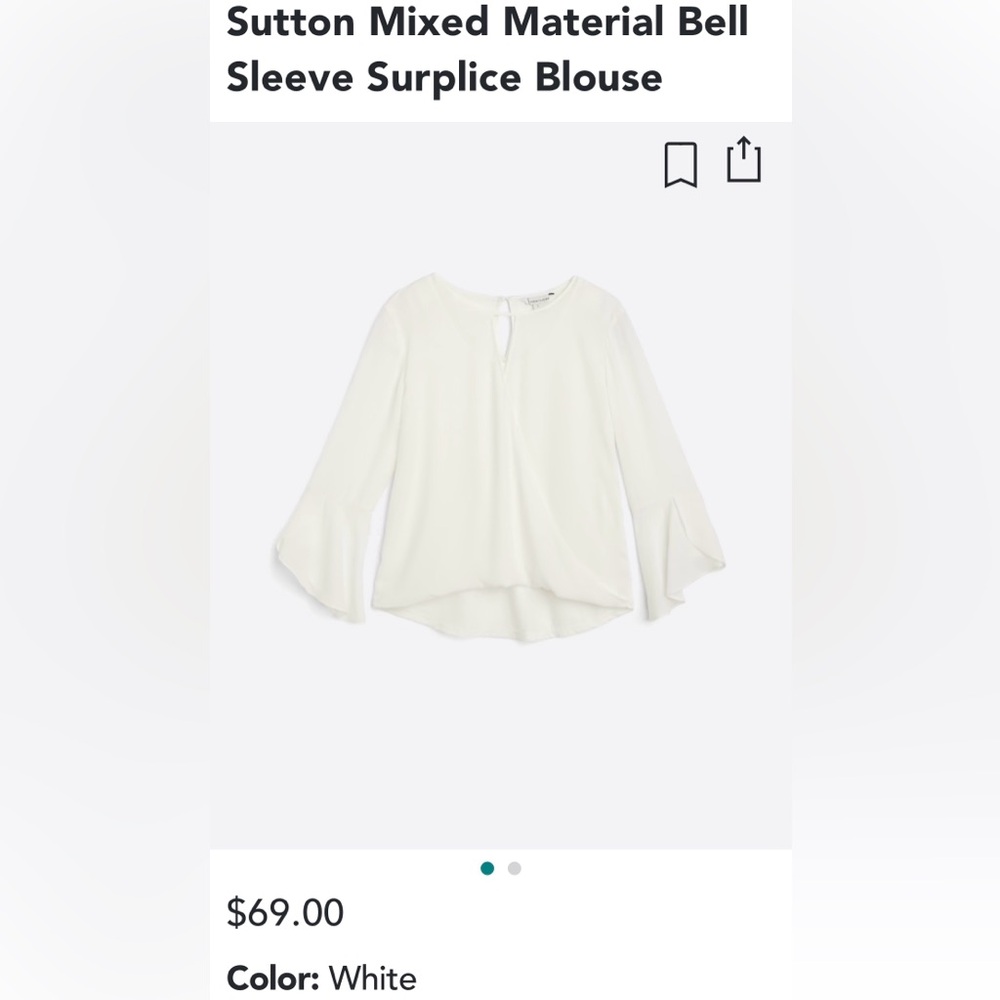 41 Hawthorn Sutton mixed material blouse Size L